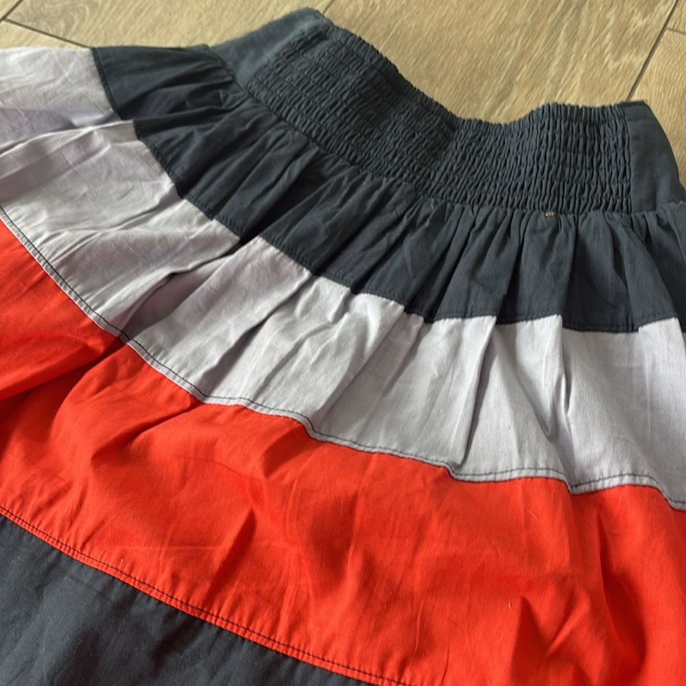Anthropologie Blue and White Skater Mini Skirt - Picture 4 of 4